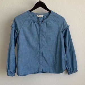 Chambray blue Madewell Blouse in Size XXS